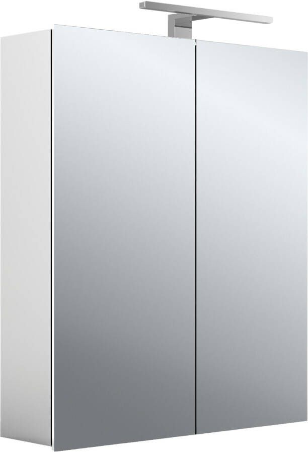 EMCO Mee spiegelkast 2 deuren front- en binnenspiegel hxbxd 700x600x210mm aluminium-look