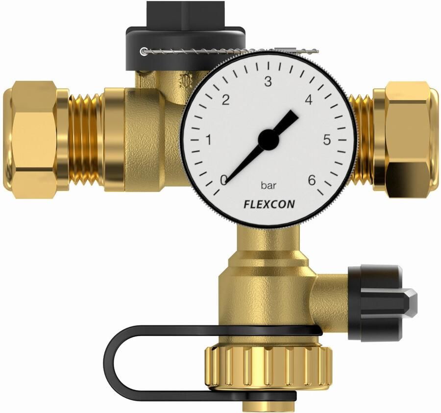 FLAMCO expansievat aansluitgroep 1 2" (15) knelring met manometer 27290