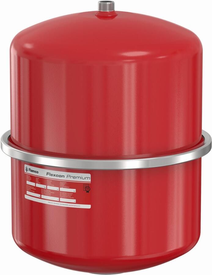 FLAMCO Flexcon Premium expansievat 25l voordruk 1.5bar einddruk 3bar max 70C continu hx 421x328mm rood