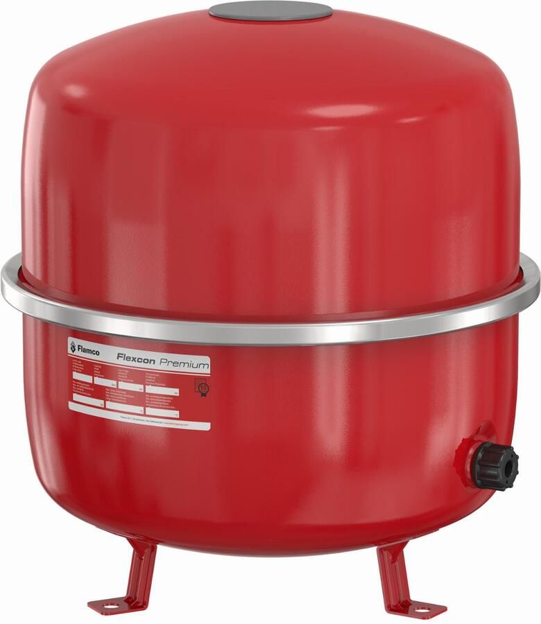 FLAMCO Membraandrukexpansievat flexcon premium 80 liter 2 5-6 bar 3 4" aansluiting (buitendraad) verticaal met poten rood