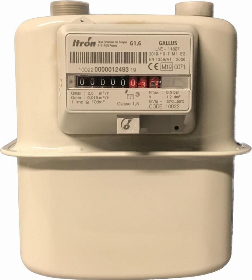 GAVILAR Balgengasmeter G1 6 3 4" 2 5 Nm3 h hoh 100 mm (zonder koppelingen) 80550