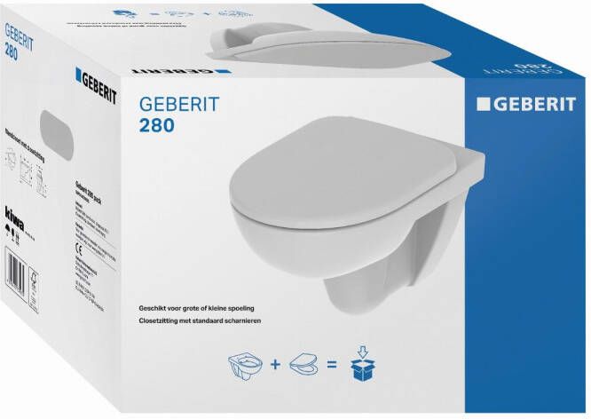 GEBERIT 280 Basic wandclosetpack wandcloset met zitting diepspoel hxbxd 390x360x530mm wit S8P01400000G