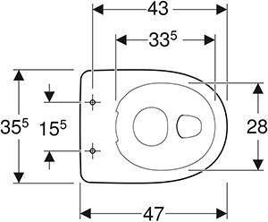 GEBERIT 300 Basic 96 staand closet vlakspoel AO Rimfree 39cm wit 501981001