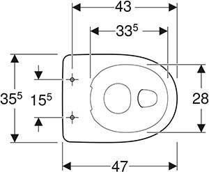 GEBERIT 300 Basic 96 staand closet vlakspoel AO Rimfree 39cm wit 501981001 - Foto 1