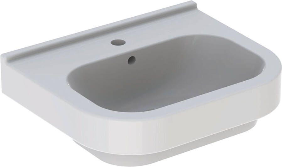 GEBERIT 300 Basic Wastafel 1x waskom kraangat midden overloop keramiek 550 x 445 x 195mm (BxDxH) wit S8300200000G