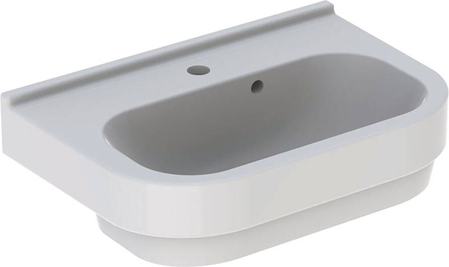 GEBERIT 300 Basic Wastafel 1x waskom kraangat midden overloop keramiek 600 x 400 x 195mm(BxDxH ) wit(compact )
