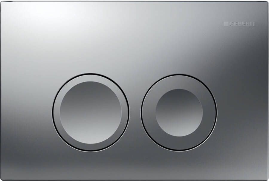 Geberit Delta25 bedieningsplaat 2-toets spoeling frontbediening voor toilet 24.6x16.4cm Mat Chroom 115.125.46.5