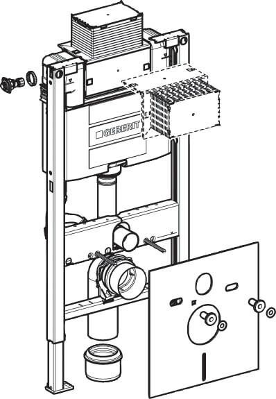 GEBERIT Duofix wandcloset H98cm Omega res12cm