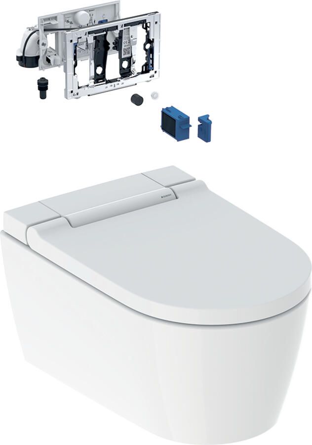 GEBERIT AquaClean Sela douchewc toiletsysteem wand m. KeraTect m. DuoFresh 56.5cm m. closetzitting m. deksel m. softclose wit 146226011