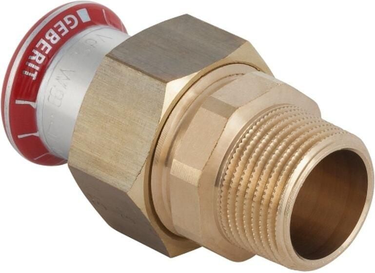 GEBERIT Mapress 3D koppeling recht 3-delig C-staal met CIIR afdichtring 54mm x R2" (persmof x buitendraad) 25340