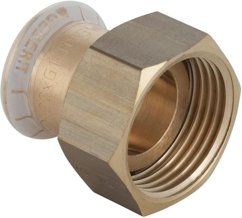 GEBERIT Mapress Vlakke koppeling recht 2 delig brons met CIIR afdichtring 35mm x G1.1 2"(persmof x wartelmoer ) - Foto 2