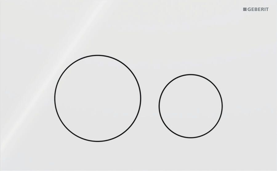 Geberit Sigma 40 bedieningspaneel round glans wit glas voor Sigma reservoirs 8cm (UP720) en 12cm (UP320)