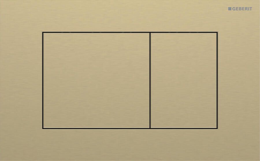 Geberit Drukplaat Sigma 40 2-toets Square RVS Geborsteld Messing