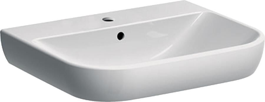 Geberit Smyle wastafel met kraangat met overloop 60x48x16.5cm wit 500228011 500.228.01.1