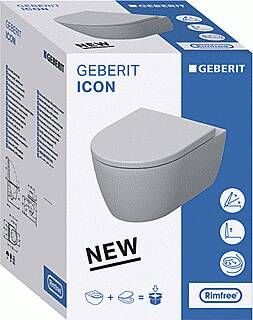 GEBERIT iCon Pack wcl compact gesloten vorm RF incl zitting SC QRL wit 502381001
