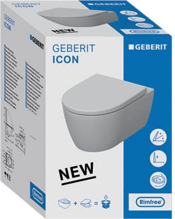 GEBERIT iCon wandcloset diepspoel 3-6l PK Rimfree zitting soft-close wit 501664001