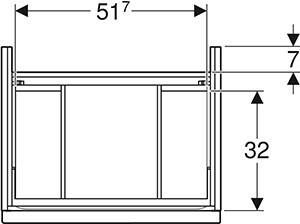 Geberit iCon wastafelonderkast 59.2x61.5x47.6cm 2 lades met softclose Spaanplaat Wit mat 502.303.01.3 - Foto 2