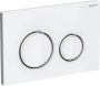 Geberit Sigma21 bedieningplaat 2-toets spoeling frontbediening voor toilet 24.6x16.4cm wit glans verchroomd 115884SI1 - Thumbnail 3