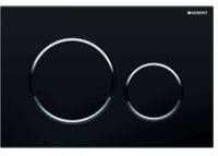 Geberit Sigma20 bedieningplaat 2-toets spoeling frontbediening voor toilet 24.6x16.4cm zwart chroom 115882KM1 - Foto 2