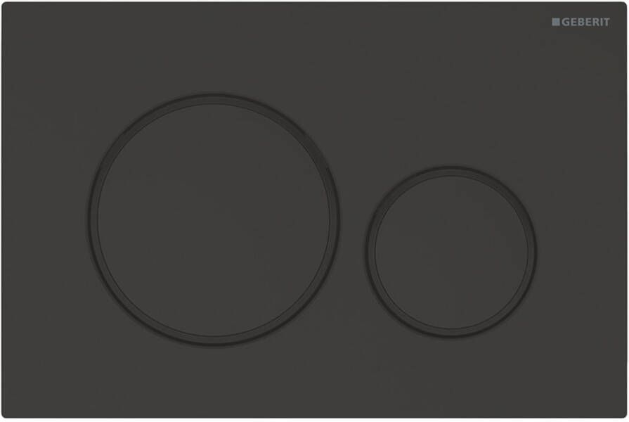 Geberit Sigma20 bedieningspaneel 2-knops plaat zwart mat gelakt knoppen zwart mat gelakt ringen zwartkleurig - Foto 2