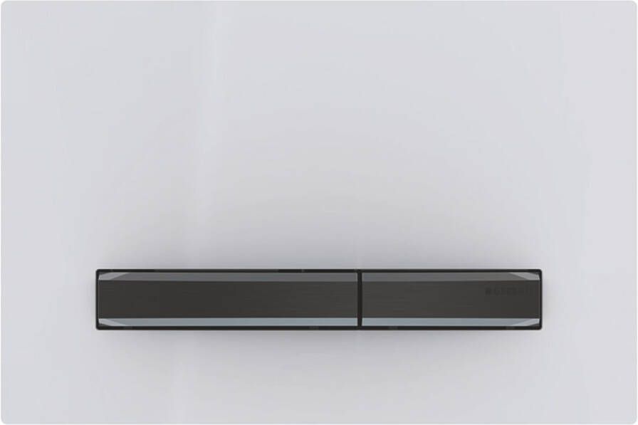 Geberit Sigma50 bedieningplaat 2-toets spoeling frontbediening voor toilet 24.6x16.4cm zwartchroom wit 115671112
