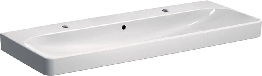 GEBERIT Smyle Wastafel vierkant 1x waskom kraangat links rechts overloop keramiek 1200 x 480 x 165mm(BxDxH ) wit