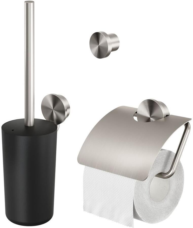 GEESA Opal toiletaccessoireset 3 in 1 RVS geborsteld