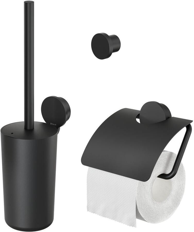 GEESA Opal toiletaccessoireset 3 in 1 zwart