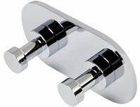 GEESA Nemox Stainless Steel handdoekhaak met 2 haken messing verchroomd hxdxl 48x34x98mm kleur chroom - Foto 1