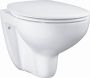 GROHE Bau Ceramic hangende wc met SoftClose zitting en deksel voor inbouwsituaties randloze technologie glanzend keramiek Alpine Wit spoelvolume 6 3 l - Thumbnail 2