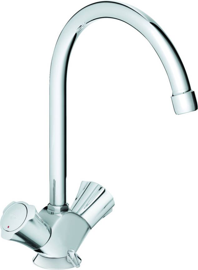 GROHE Costa L Keukenmengkraan tweegreeps met kettingoog 282mm hoogte 182mm voorsprong uitloop hoog draaibaar chroom