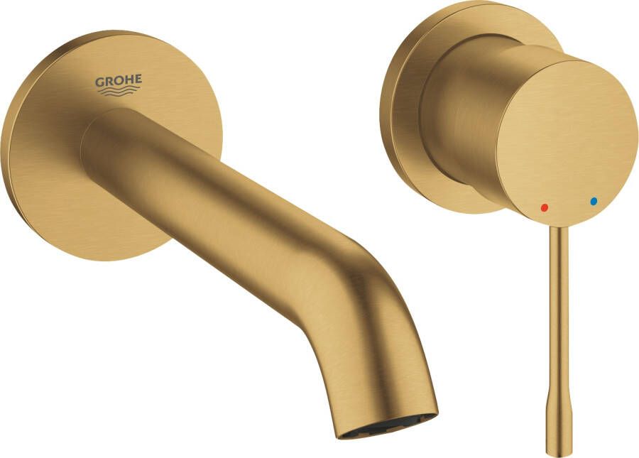 GROHE Essence New Inbouwmengkraan afbouwdeel M-size wand eengreeps 2-gats G1 2" 183mm uitloop vast cool sunrise geborsteld