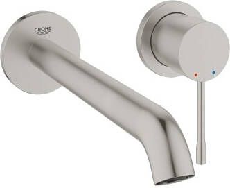 GROHE Essence New Inbouwmengkraan afbouwdeel M-size wand eengreeps 2-gats G1 2" 183mm voorsprong uitloop vast supersteel