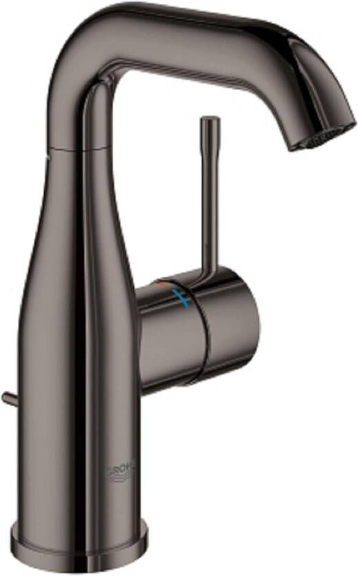 GROHE Essence New Wastafelmengkraan M size trekwaste eengreeps 1 gats 193mm hoogte 114mm uitloop hoog draai hard graphite