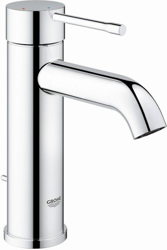 GROHE Essence New Wastafelmengkraan S-size ES trekwaste eengreeps 1-gats 174mm hoogte 116mm uitloop vast chroom