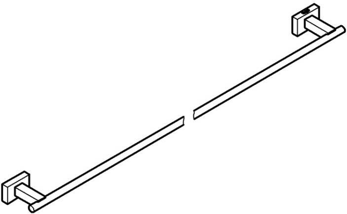 GROHE Essentials Cube Handdoekhouder 600mm metaal hard graphite geborsteld 40509AL1 - Foto 3