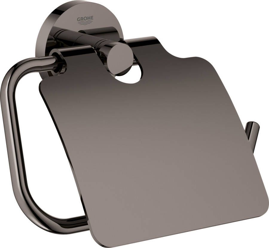 GROHE Essentials Toiletrolhouder met deksel rond wand 1-gats metaal hard graphite 40367A01