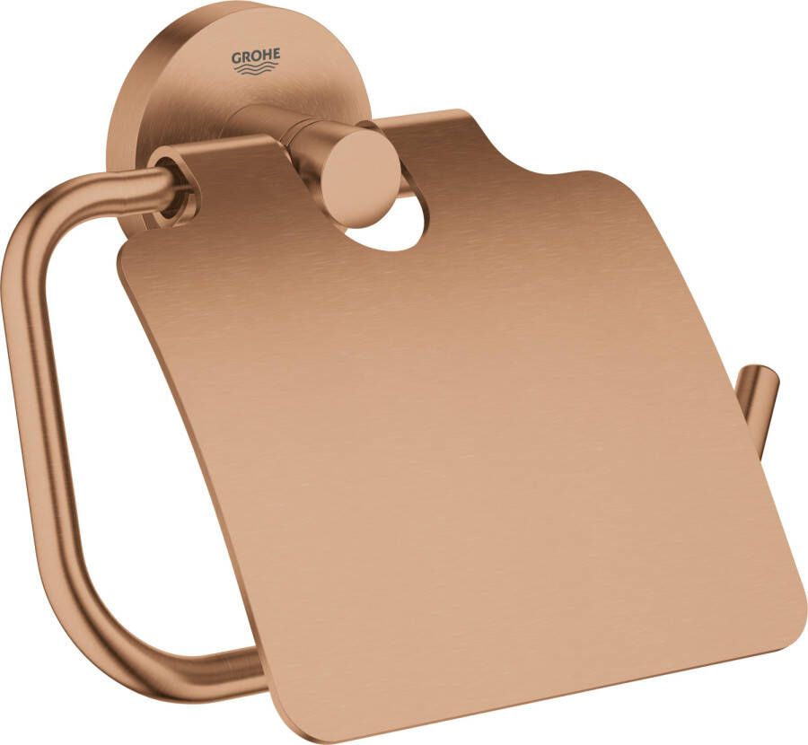 GROHE Essentials Toiletrolhouder met deksel rond wand 1-gats metaal warm sunset geborsteld