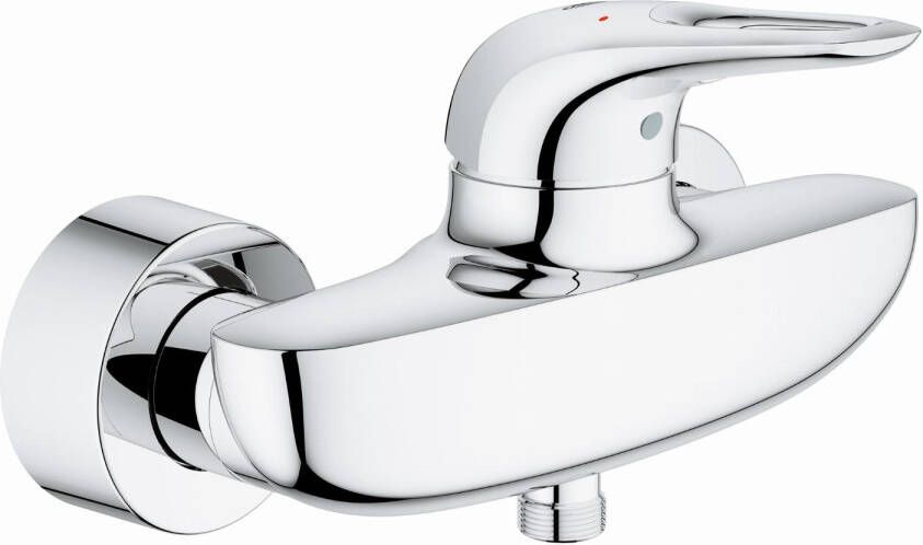 GROHE Eurostyle New Douchemengkraan wand eengreeps 2 gats cartouche keramisch 150mm hartafstand met koppelingen chroom