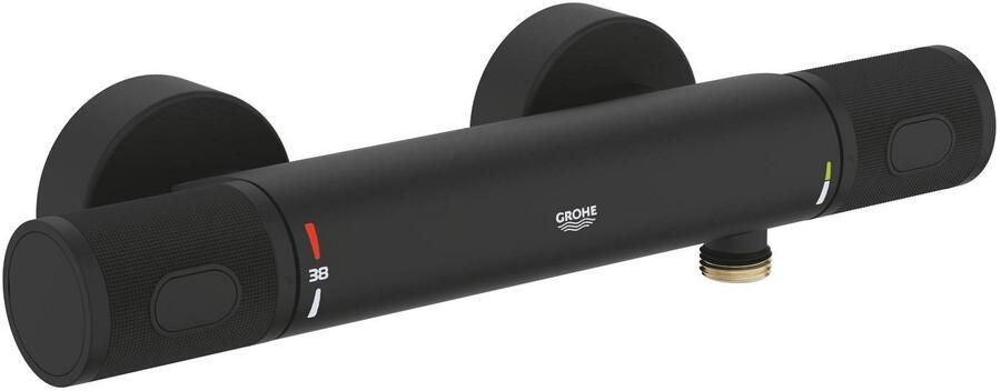 GROHE Grohtherm 1000 Performance douchethermostaat z. omstel m. koppelingen HOH=15cm phantom black 34827KF0