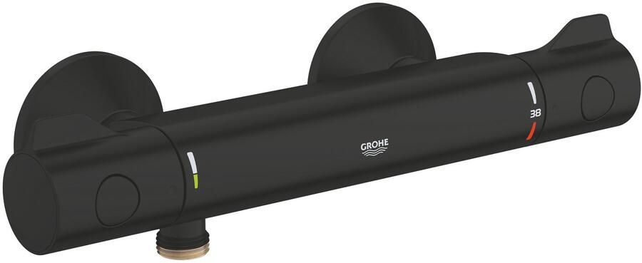 GROHE Grohtherm 800 douchethermostaat z. omstel m. koppelingen HOH=15cm mat zwart 1022022430