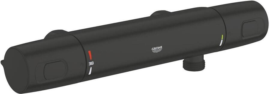 Grohe Precision Trend QuickFix Douchekraan thermostatisch met omstel met koppelingen HOH=12cm matte black 342282432 - Foto 2