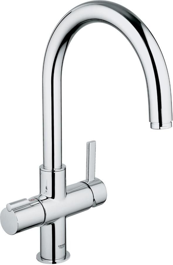 GROHE Red Duo Keukenmengkraan blad kraangat eengreeps 407mm hoogte 223mm uitloop draaibaar chroom