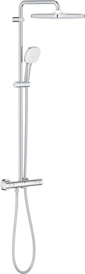 GROHE Tempesta Cube System 250 Cube douchesysteem m. douchethermostaat aquadimmer HOH=15cm hoofdd. 1 straalsoort handd. 2 straalsoorten chroom 26689001