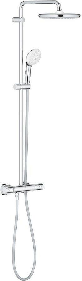 GROHE Tempesta System 250 douchesysteem m. douchethermostaat aquadimmer HOH=15cm hoofdd. 1 straalsoort handd. 2 straalsoorten chroom 26670001