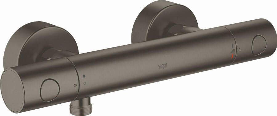 Grohe Grohtherm 1000 Cosmopolitan M douchekraan thermostatisch met koppelingen EcoJoy en volumegreep met ecobutton brushed hard graphite 34065al2