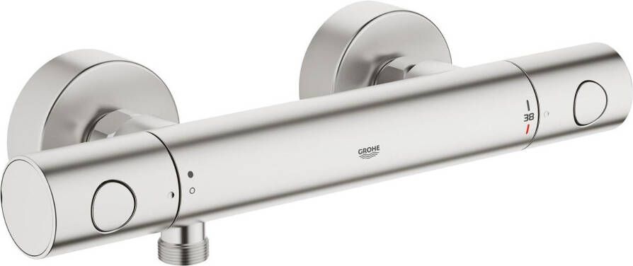 Grohe Grohtherm 1000 Cosmopolitan M douchekraan thermostatisch met koppelingen EcoJoy en volumegreep met ecobutton supersteel 34065dc2