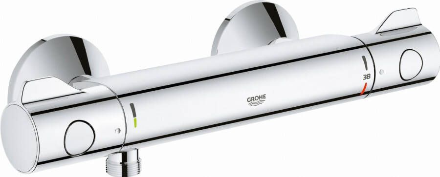 Grohe Grohtherm 800 douchekraan thermostatisch met koppelingen EcoJoy en volumegreep met ecobutton chroom 34558000