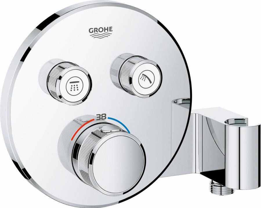 GROHE Grohtherm SmartControl afbouwdeel thermostatische mengkraan met 2-weg omstelling en douchehouder rond met QuickFix chroom