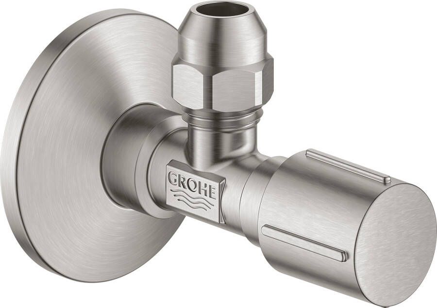 GROHE hoekstopkraan 1 2&apos;&apos; x 3 8&apos;&apos; met zelfdichtend schroefdraad supersteel